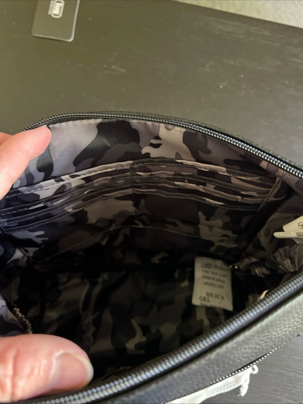 lug Black Quilted Crossbody with Textured Geometric Stitching - Picture 5 of 6